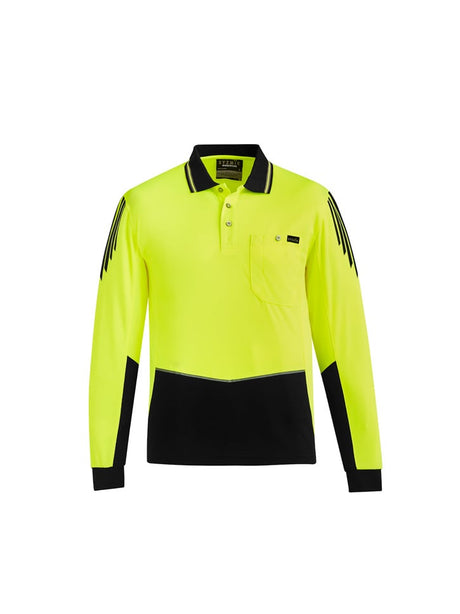 Mens Hi Vis Flux Long Sleeve Polo