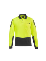 Mens Hi Vis Flux Long Sleeve Polo