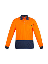 Mens Comfort Back Hi Vis Long Sleeve Polo