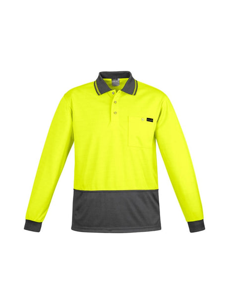 Mens Comfort Back Hi Vis Long Sleeve Polo