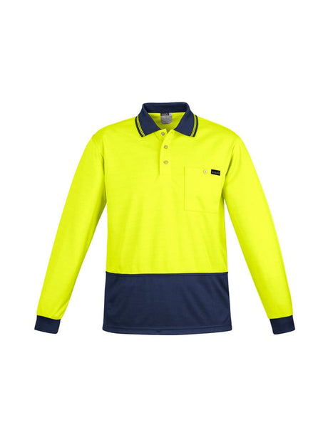 Mens Comfort Back Hi Vis Long Sleeve Polo