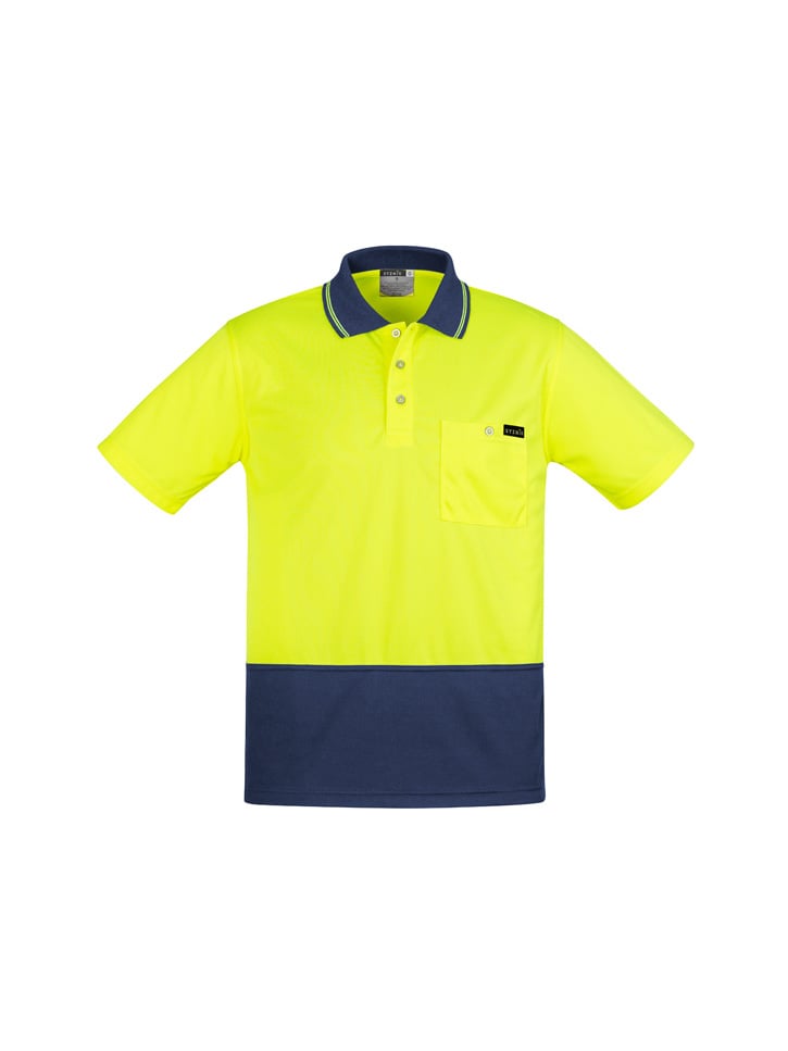 Mens Comfort Back Hi Vis Short Sleeve Polo