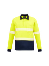 Unisex Hi Vis Segmented Long Sleeve Polo - Hoop Taped