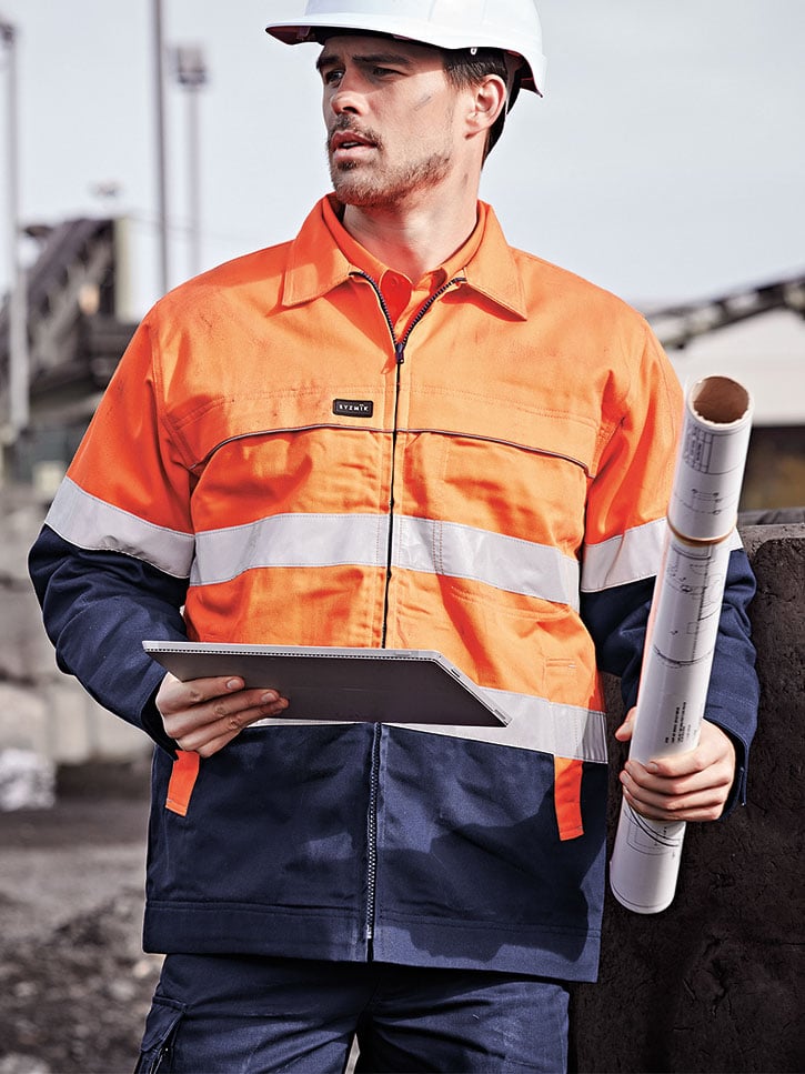 Mens Hi Vis Cotton Drill Jacket