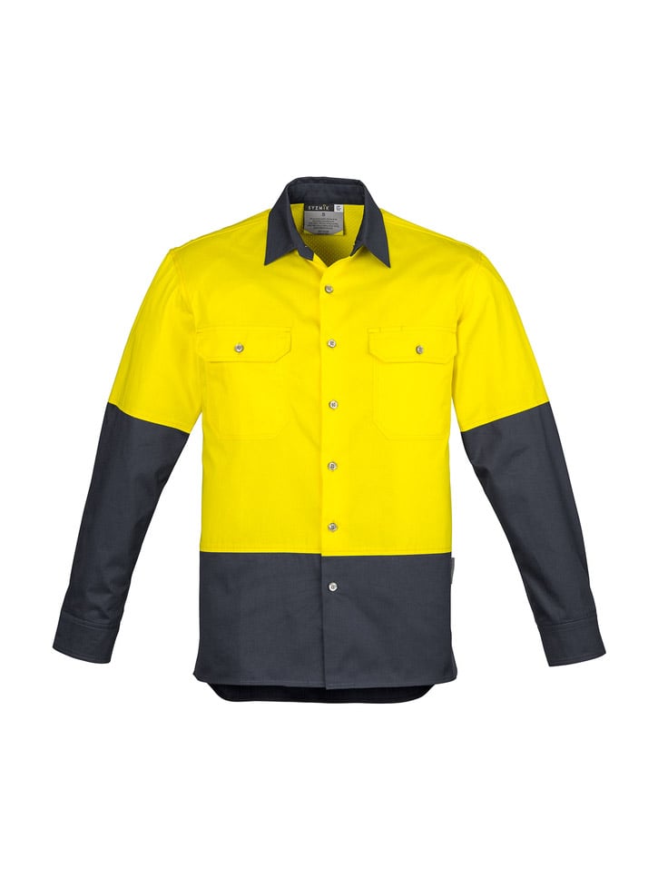 Mens Hi Vis Spliced Industrial Shirt