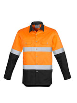 Mens Hi Vis Spliced Industrial Shirt - Hoop Taped