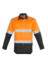 Mens Hi Vis Spliced Industrial Shirt - Hoop Taped