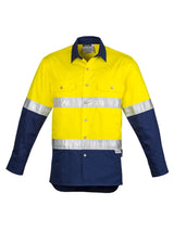 Mens Hi Vis Spliced Industrial Shirt - Hoop Taped