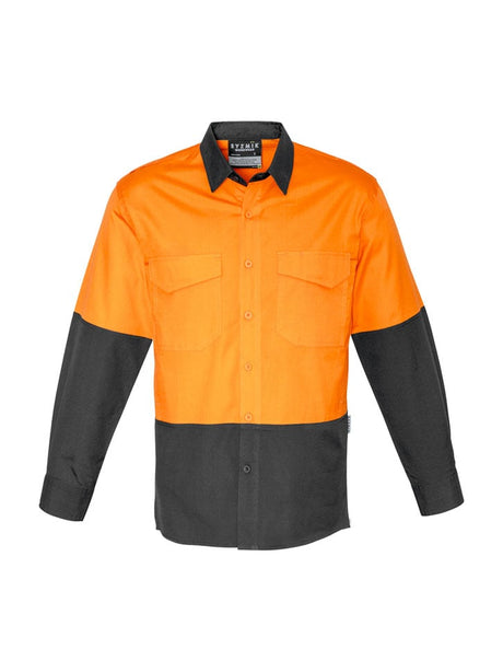 Mens Hi Vis Rugged Cooling Long Sleeve Spliced Shirt