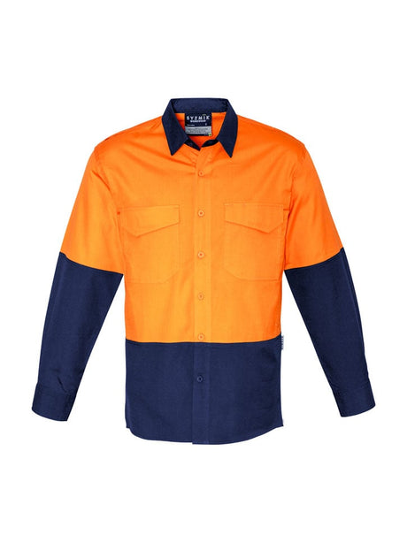 Mens Hi Vis Rugged Cooling Long Sleeve Spliced Shirt