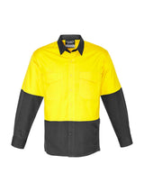 Mens Hi Vis Rugged Cooling Long Sleeve Spliced Shirt