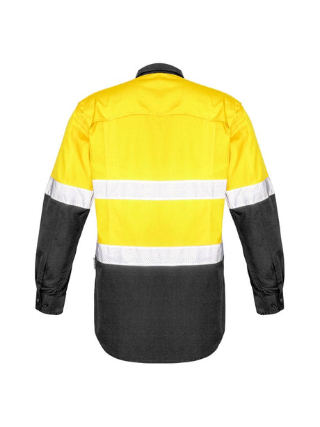 Mens Hi Vis Rugged Cooling Taped Long Sleeve Spliced Shirt