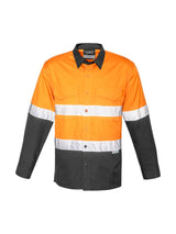 Mens Hi Vis Rugged Cooling Taped Long Sleeve Spliced Shirt