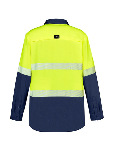 Mens Hi Vis Outdoor Segmented Tape Long Sleeve Shirt