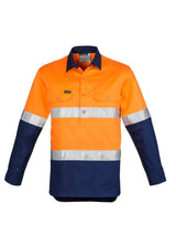 Mens Hi Vis Closed Front Long Sleeve Hoop Taped Shirt