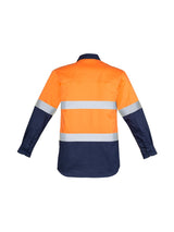 Mens Hi Vis Closed Front Long Sleeve Hoop Taped Shirt