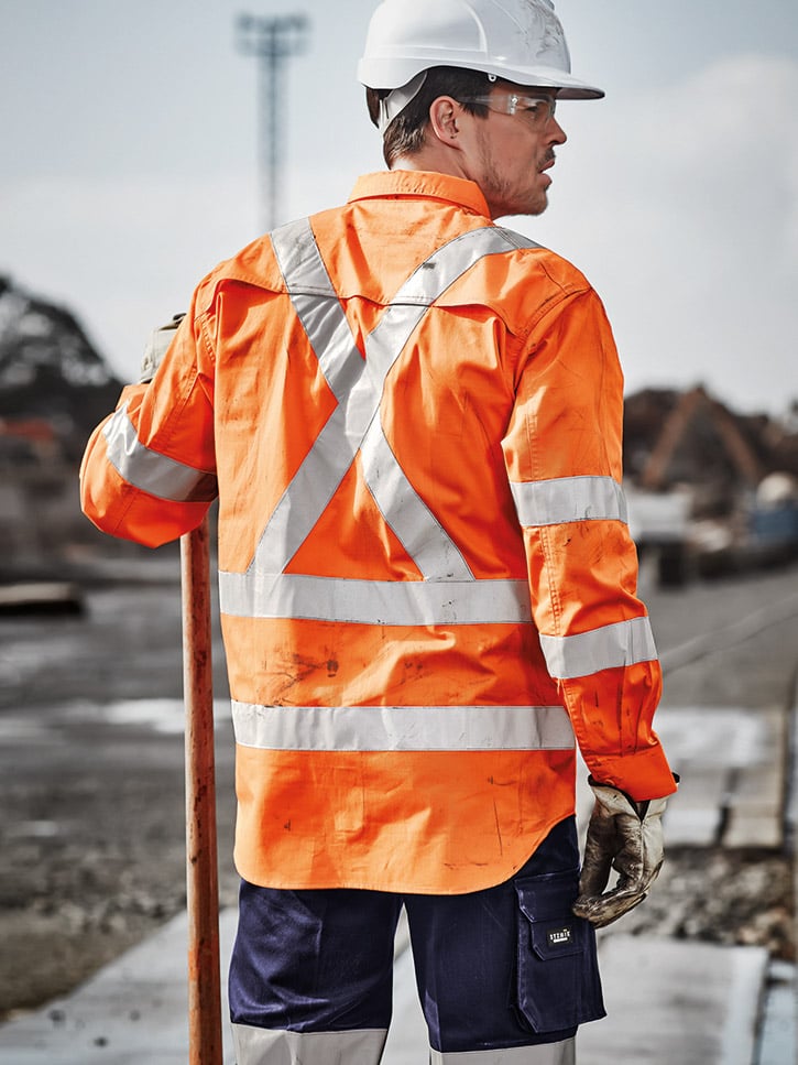 Mens Hi Vis X Back Taped Shirt