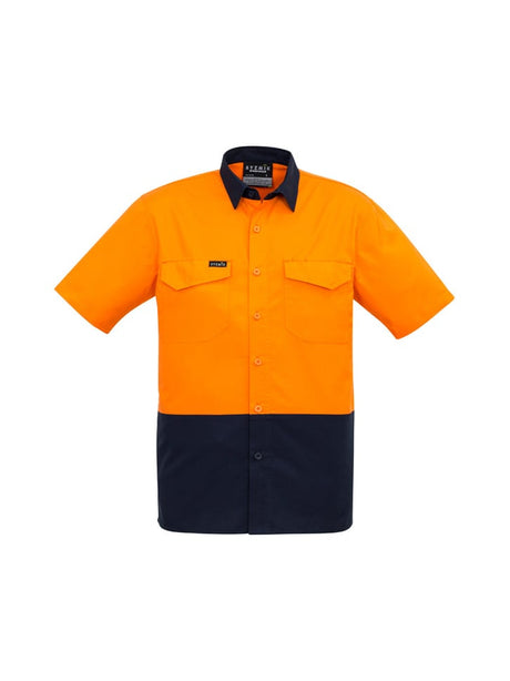 Mens Hi Vis Rugged Cooling Spliced Short Sleeve Shirt