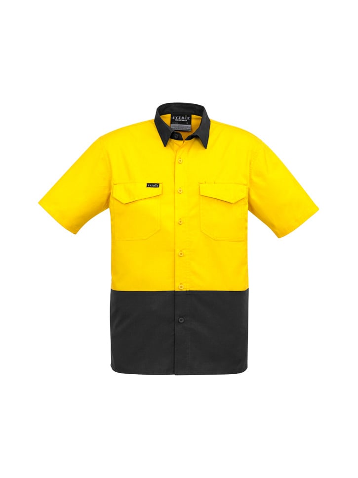 Mens Hi Vis Rugged Cooling Spliced Short Sleeve Shirt