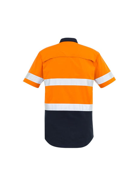 Mens Hi Vis Rugged Cooling Segmented Tape Short Sleeve Shirt