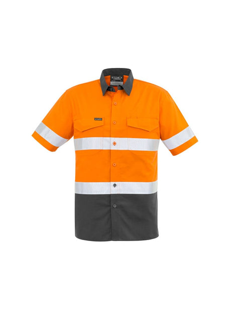 Mens Hi Vis Rugged Cooling Segmented Tape Short Sleeve Shirt