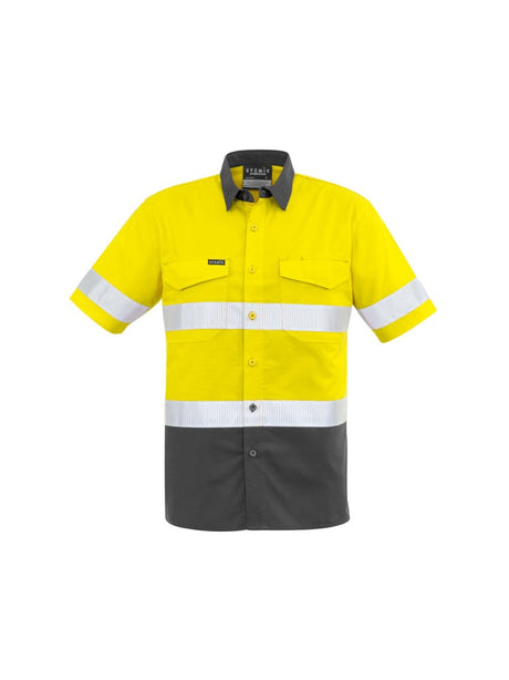 Mens Hi Vis Rugged Cooling Segmented Tape Short Sleeve Shirt