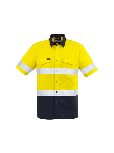 Mens Hi Vis Rugged Cooling Segmented Tape Short Sleeve Shirt