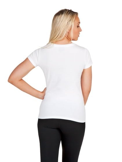 Ramo - Ladies slim fit white t-shirt from the back.
