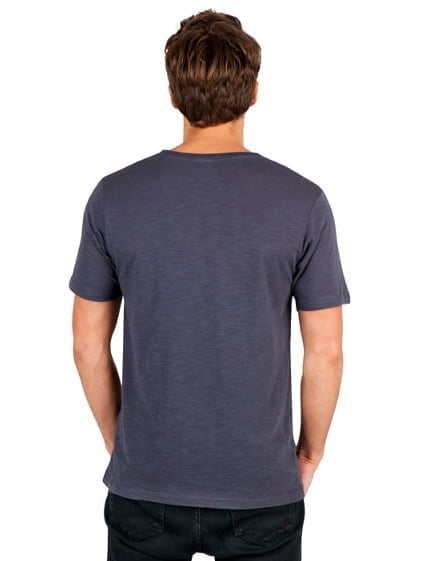 Mens Raw Cotton Wave V-Neck Tee