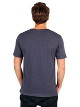 Mens Raw Cotton Wave V-Neck Tee