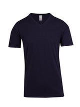 Mens Raw Cotton Wave V-Neck Tee