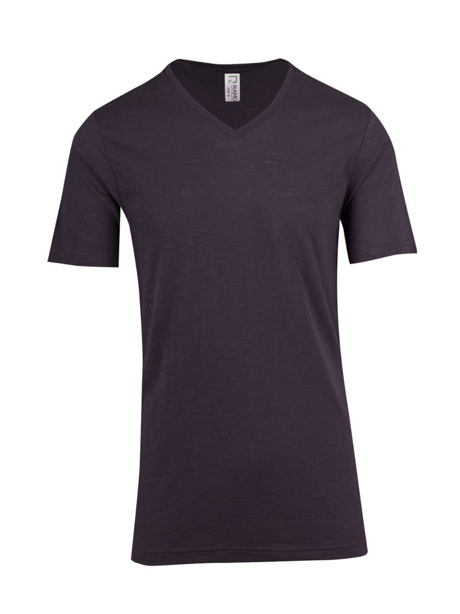 Mens Raw Cotton Wave V-Neck Tee