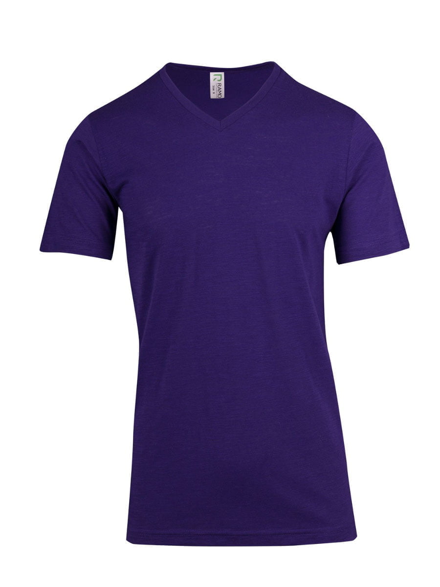 Mens Raw Cotton Wave V-Neck Tee