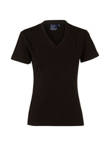 Ladies V-Neck Cotton Stretch Tee Shirt