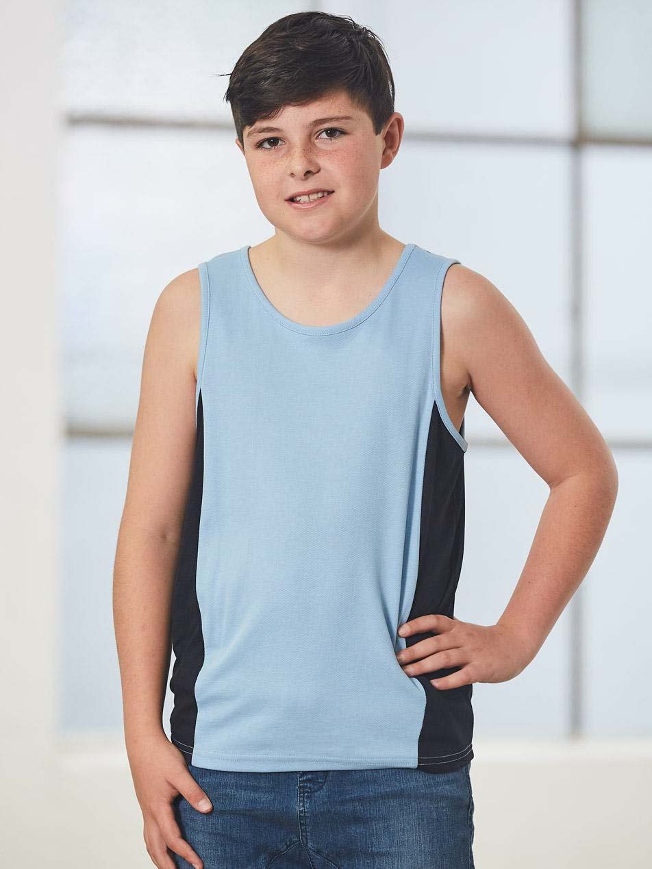 Kids TrueDry Mesh Contrast Singlet