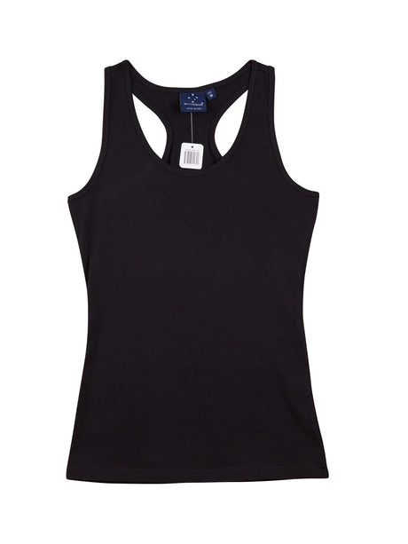 Ladies Racerback Fitted Cotton Stretch Singlet