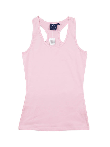 Ladies Racerback Fitted Cotton Stretch Singlet
