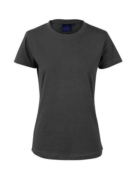 Ladies Savvy 100% Cotton Semi-Fitted Short Sleeve Tee Shirt