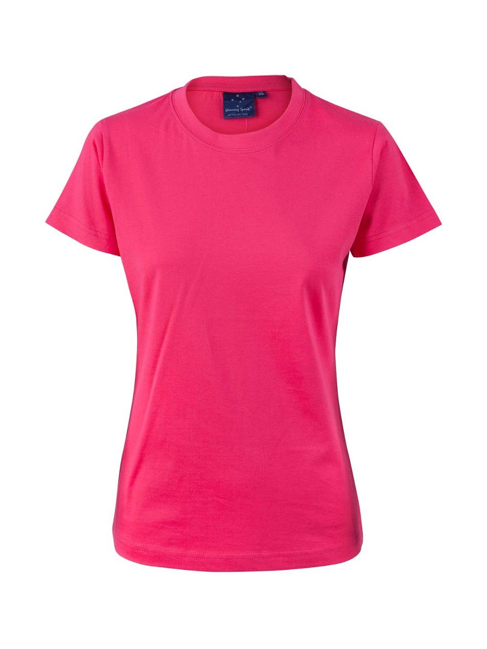 Ladies Savvy 100% Cotton Semi-Fitted Short Sleeve Tee Shirt