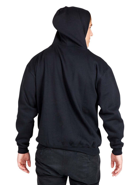 Ramo - Men's black zip hoodie with a hood and pocket.
