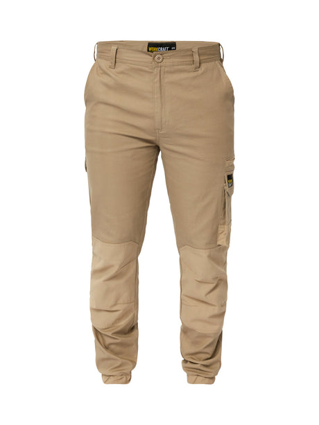 Stretch Cargo Pants with Elasticised Hem