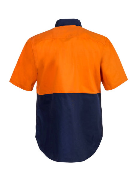 Hi Vis Short Sleeve Cotton Drill Shirt