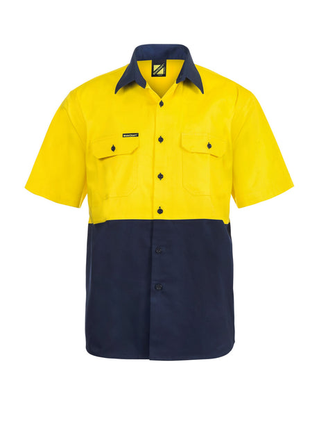 Hi Vis Short Sleeve Cotton Drill Shirt