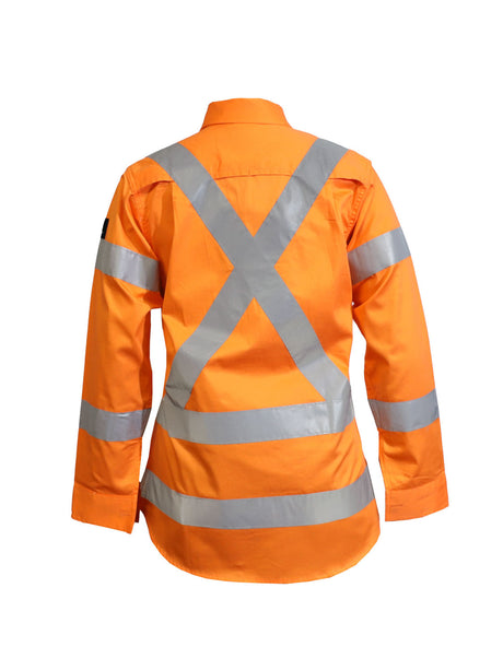 Ladies Hi Vis Long Sleeve Vented Reflective Shirt - NSW Rail