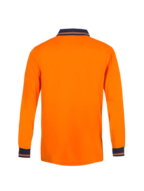 Hi Vis Long Sleeve Micromesh Polo with Pocket