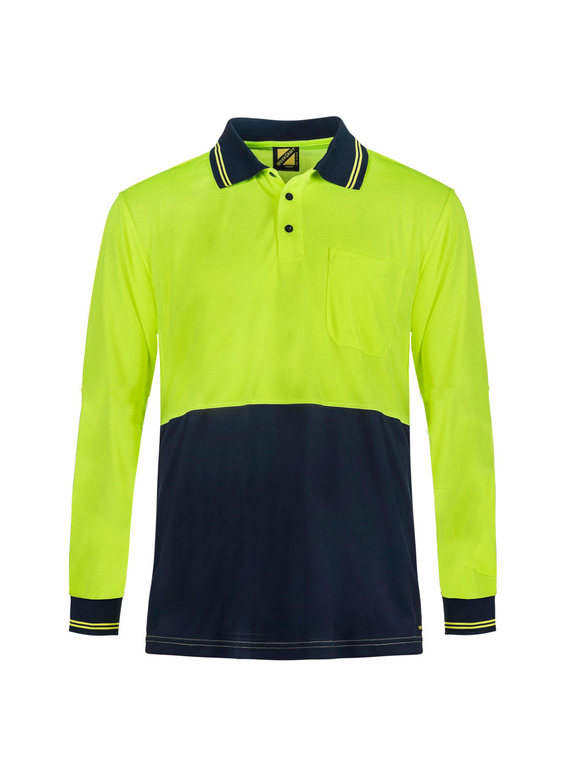 Hi Vis Long Sleeve Micromesh Polo with Pocket