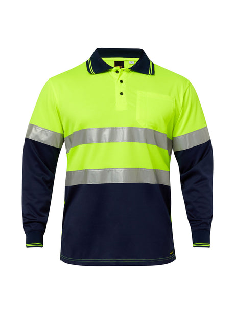 Hi Vis Long Sleeve Micromesh Reflective Polo with Pocket