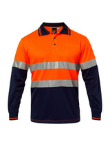 Hi Vis Long Sleeve Micromesh Reflective Polo with Pocket