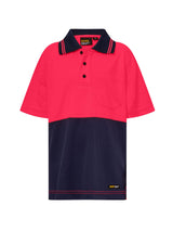 Kids Hi Vis Short Sleeve Micromesh Polo with Pocket
