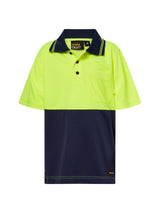 Kids Hi Vis Short Sleeve Micromesh Polo with Pocket